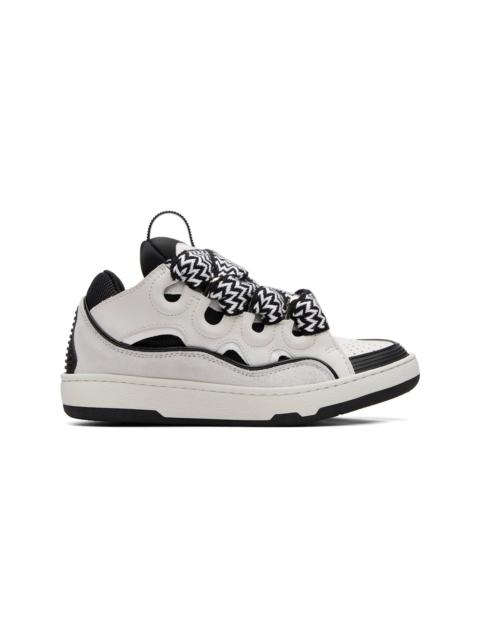 Lanvin White & Black Bicolor Curb Sneakers