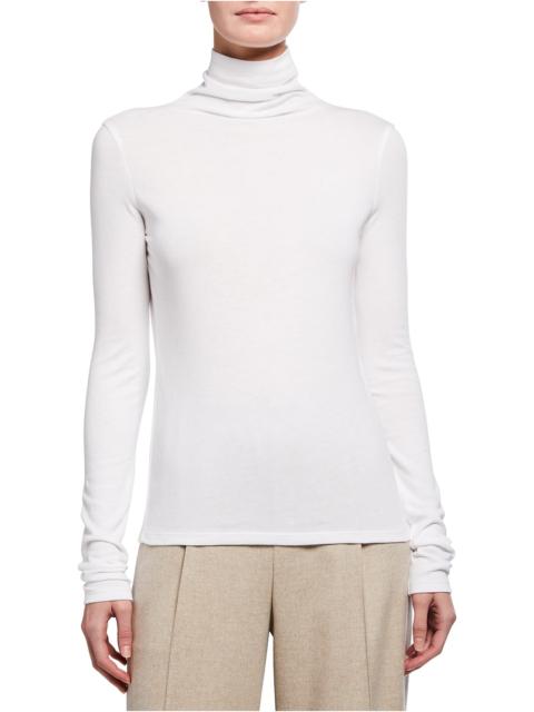 Vince Essential Long-Sleeve Cotton Turtleneck Top