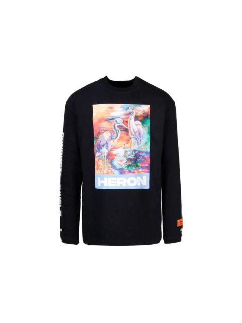 Heron Preston Heron Preston Heron Watercolor Print Longsleeve T-Shirt Black