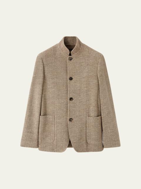 Loro Piana Men's Spagna Single-Breasted Wool and Silk Sweater Jacket