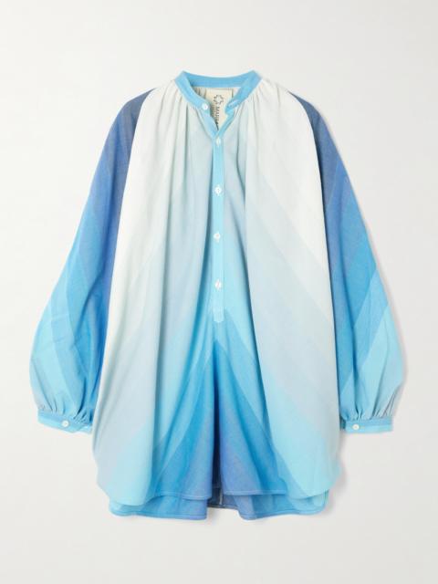MARRAKSHI LIFE The Touareg Tunic Oversized Dégradé Striped Cotton Mini Shirt Dress