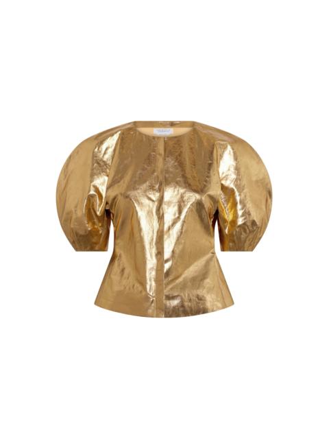 GABRIELA HEARST Waverly Top in Metallic Gold Linen Twill