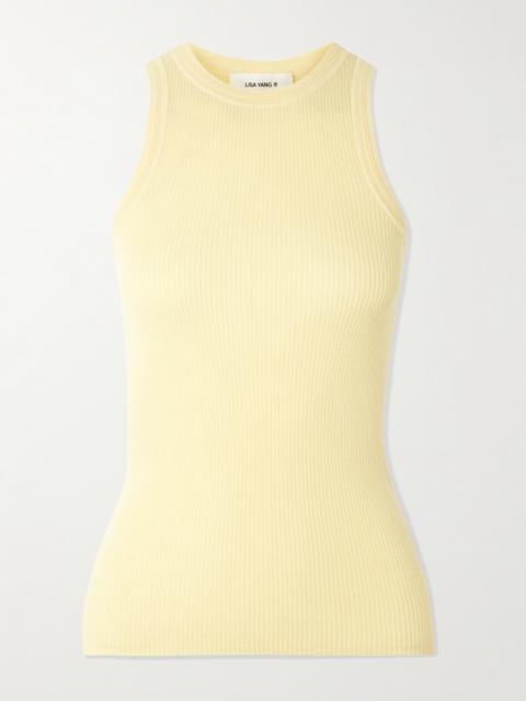 LISA YANG Amya Ribbed Cotton And Cashmere-blend Tank