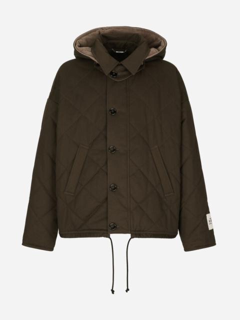 Dolce & Gabbana Quilted cotton jacket with hood