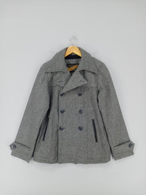 Other Designers American Apparel United Sports Double Breasted Peacoat Mohair Jacket cyyzostore REVERSIBLE
