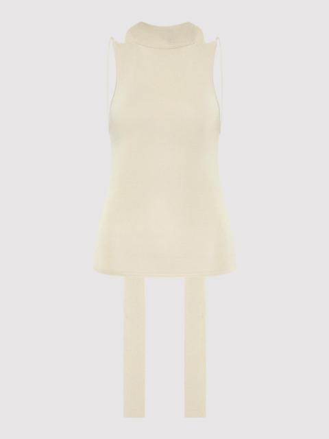 ST. AGNI Knit Scarf Top - Creme