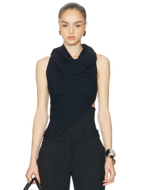 Monse Halter Leather Back Strap Top