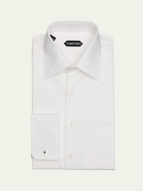 TOM FORD Men's Poplin Piquet French Cuff Dress Shirt