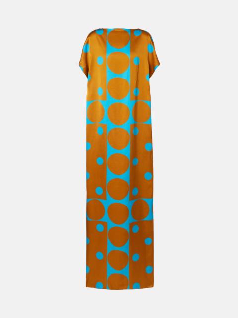 Dries Van Noten Printed satin maxi dress
