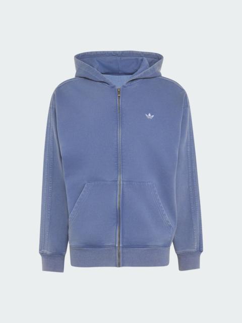 adidas TREFOIL ESSENTIALS WASHED FULL ZIP LOOSE HOODIE