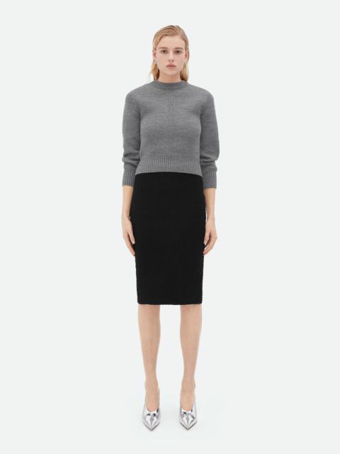 Bottega Veneta Light Textured Viscose Midi Skirt