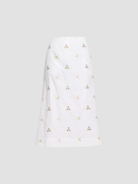 Simone Rocha Women's Ripple Floral Cotton Midi Skirt - White