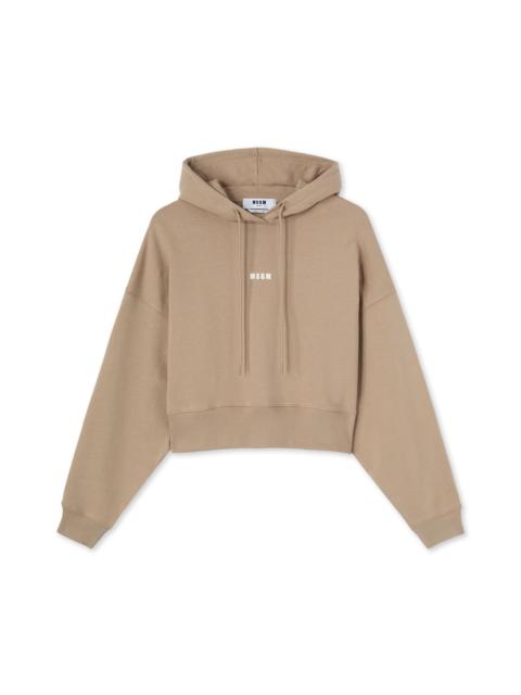 Mini logo crop hooded sweatshirt