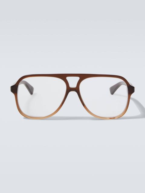 Bottega Veneta Slim Ribbon aviator glasses