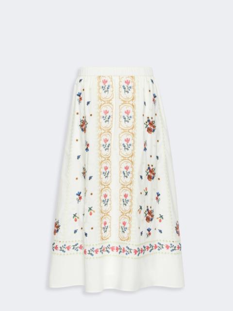 WEEKEND Max Mara FALLA Long embroidered cotton skirt - WHITE