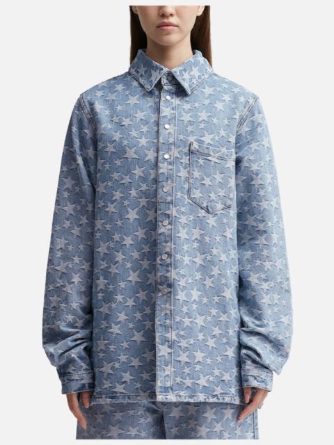 ERL UNISEX DENIM JACQUARD OVERSHIRT