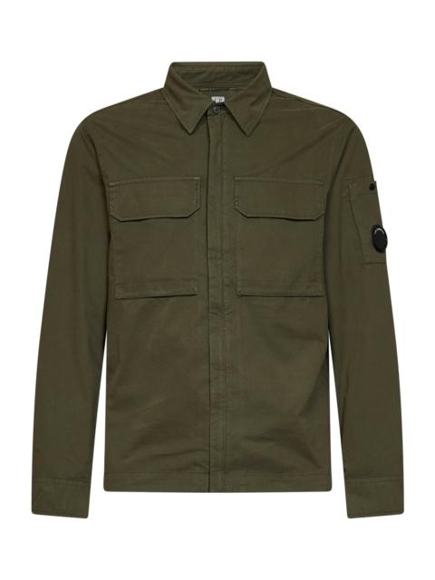 C.P. Company Ivy green organic cotton gabardine Lens overshirt