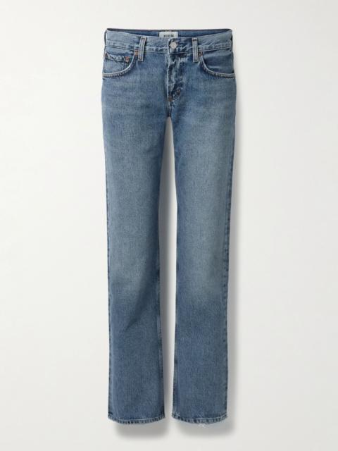 AGOLDE Low-rise slim-leg jeans Light denim