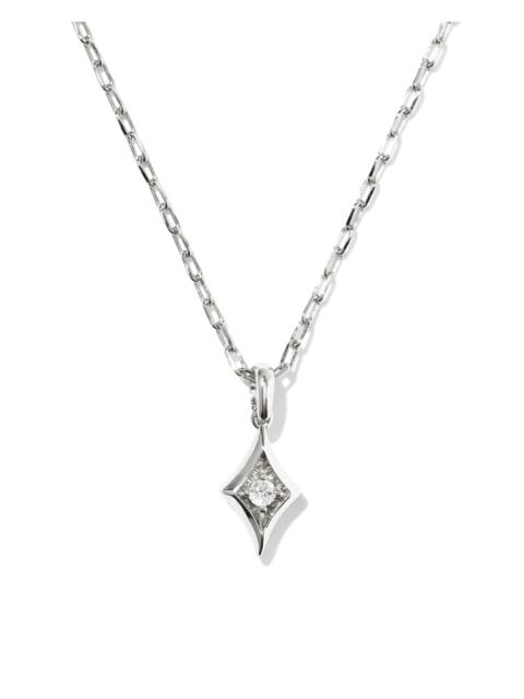 KENDRA SCOTT Kinsley Crystal Silver Short Pendant Necklace