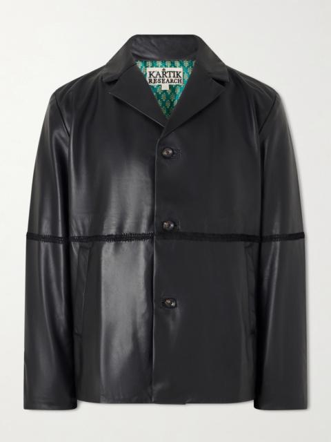 KARTIK RESEARCH Embroidered Leather Jacket
