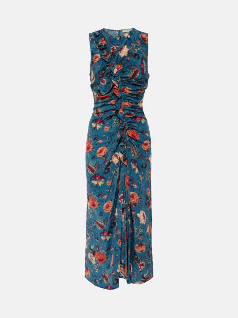 Lorna floral silk midi dress