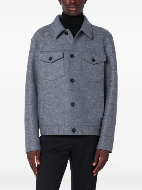 Harris Wharf London wool single-breasted shirt jacket
