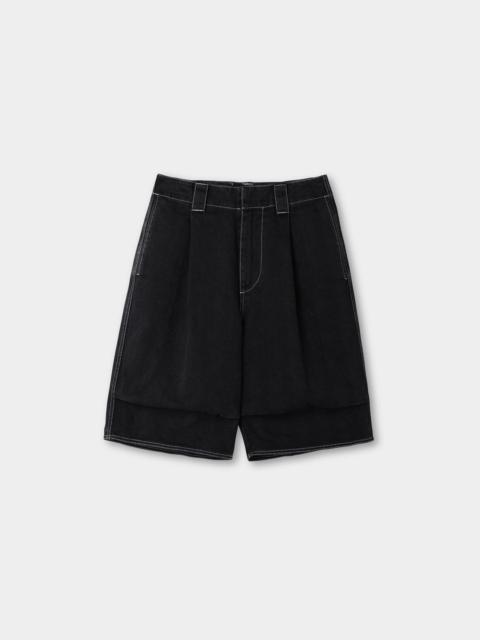 SHORT RIC PANTS / washed denim / black