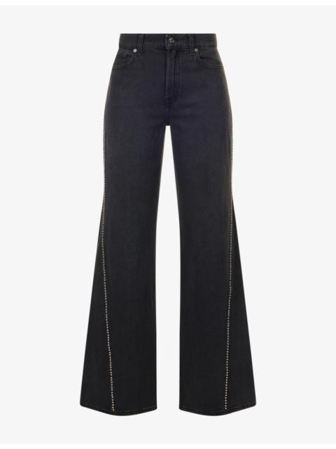 7 For All Mankind Lotta Flared Cotton Denim Blend Jeans