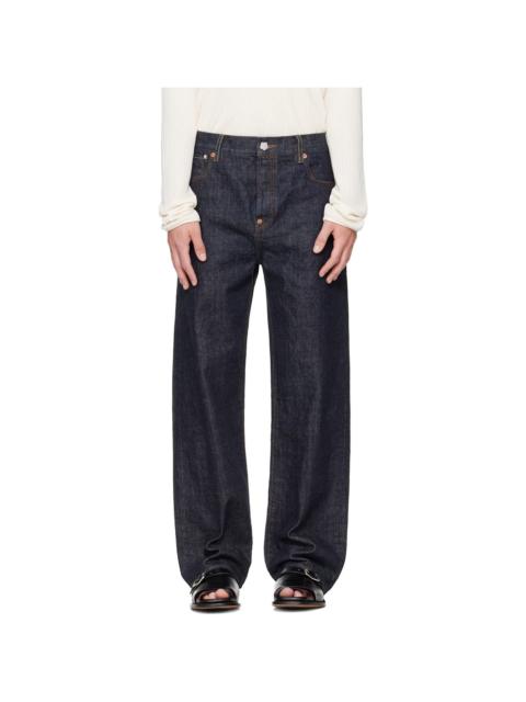 KENZO Navy Kenzo Paris 'KENZO Tulip' Straight Fit Jeans