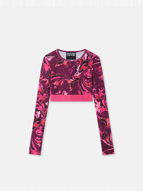 VERSACE JEANS COUTURE Porcelain Barocco Crop Top