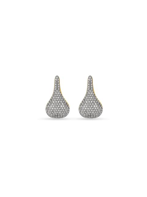 STONE AND STRAND Pave Diamond Droplet Studs