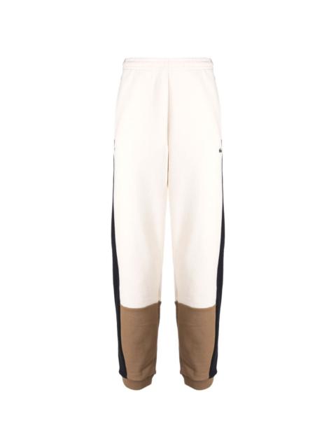 LACOSTE logo-embroidered colour-block track pants