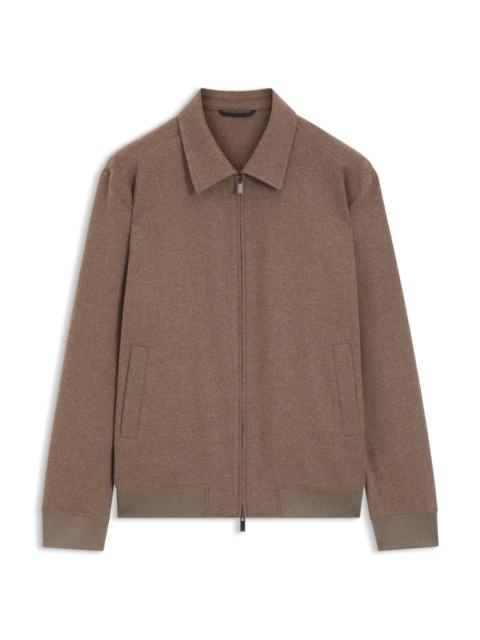 BOSS SLIM-FIT ZIP-UP JACKET IN VIRGIN WOOL FLANNEL