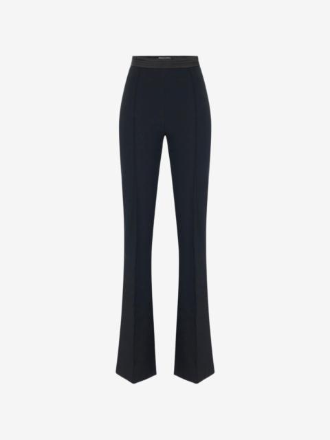 ELISABETTA FRANCHI satin-waistband bell-bottom trousers