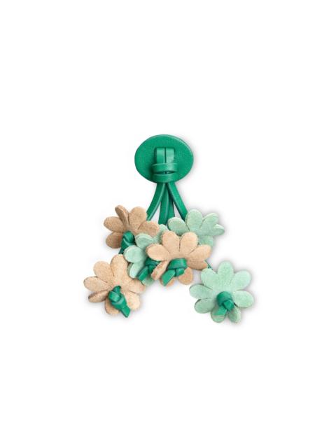 Santoni Green and beige leather and suede Santoni Multi Flora tassels