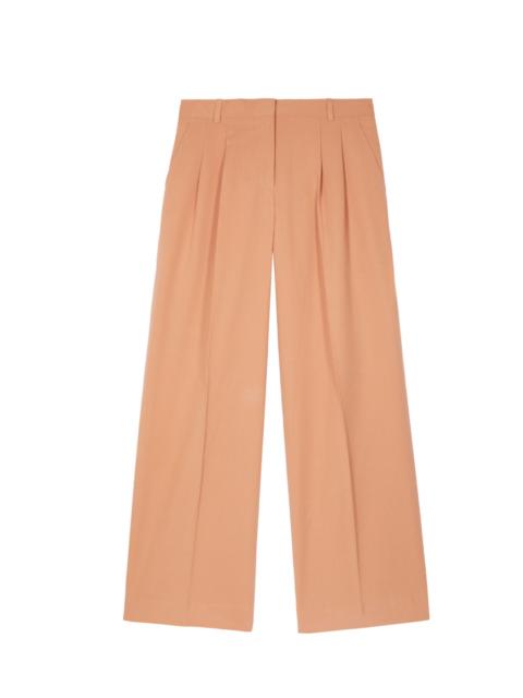 The Kooples WIDE-LEG TAILORED PANTS IN LIGHT ORANGE LINEN AND COTTON