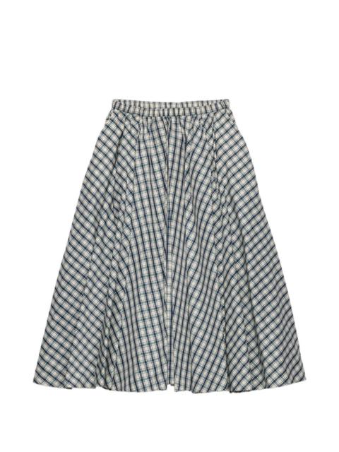 Prada full checked chambray skirt