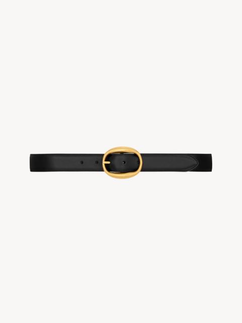 SAINT LAURENT OVAL BUCKLE REVERSIBLE BELT IN SMOOTH LEATHER