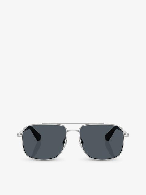 Burberry BE3159 Irregular-Frame Metal Sunglasses