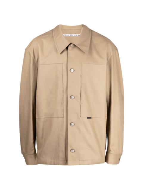 button-up cotton shirt jacket