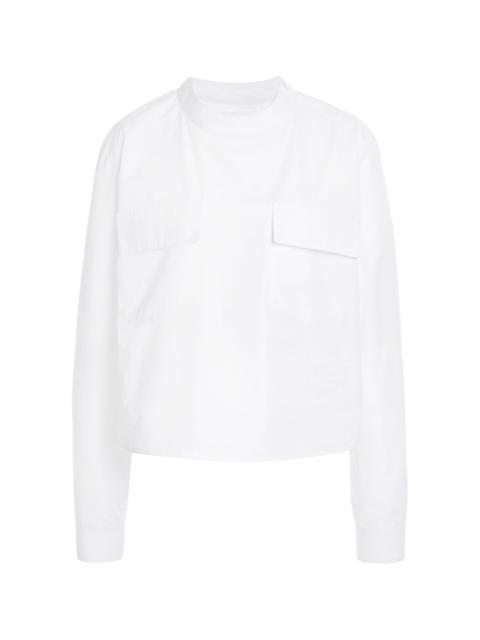 Pocket-Detailed Cotton-Silk Shirt white