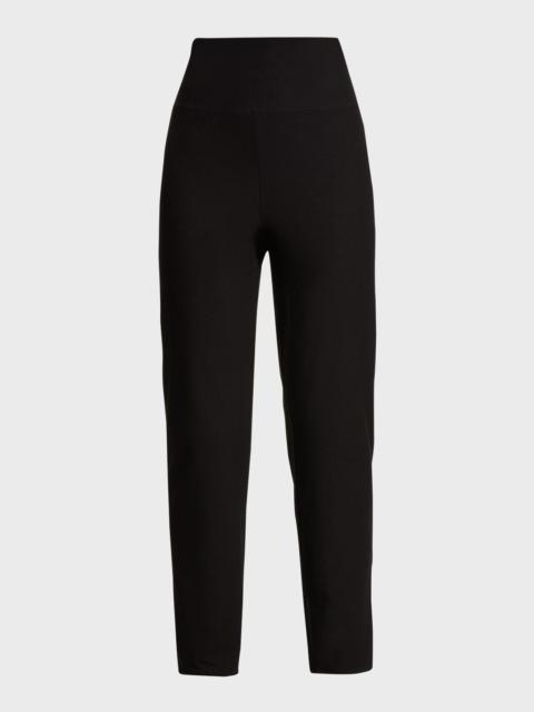 EILEEN FISHER High-Waist Stretch Crepe Slim Ankle Pants