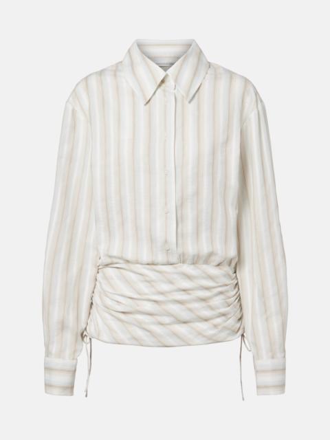 CHRISTOPHER ESBER Ruched striped cotton shirt