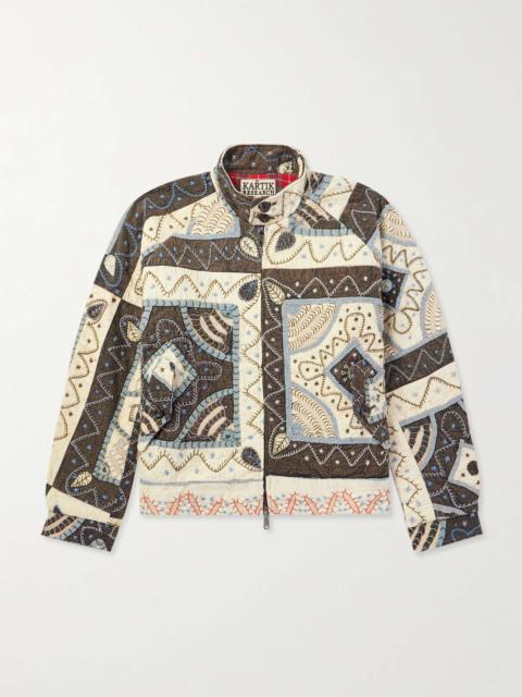 KARTIK RESEARCH + Baracuta Patchwork Embroidered Quilted Cotton Jacket