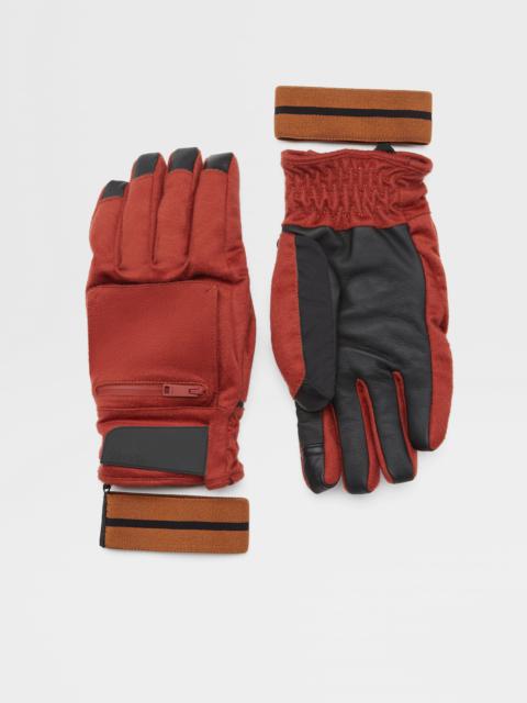 ZEGNA RED OASI CASHMERE SKI GLOVES