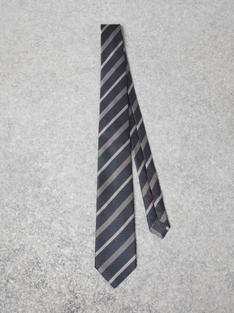 Regimental stripe silk tie