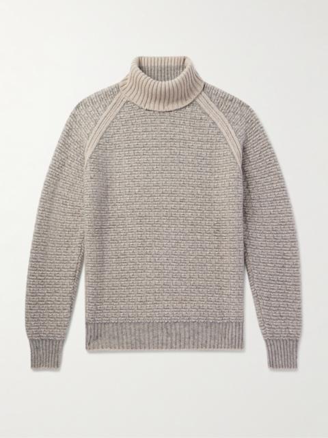 ZEGNA Ribbed Cashmere and Silk-Blend Rollneck Sweater