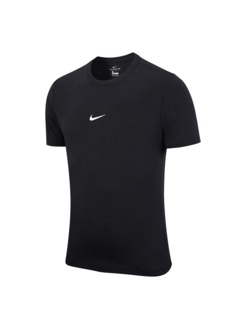 Nike Men's Nike Solid Color Logo Round Neck Pullover Short Sleeve Black T-Shirt DD9211-010