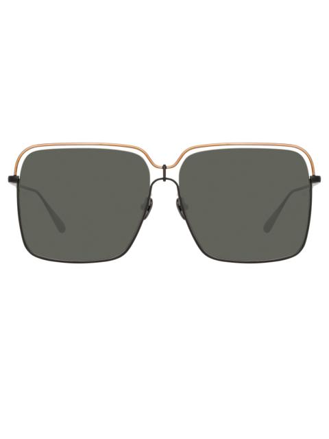 MARCIA SQUARE SUNGLASSES IN NICKEL