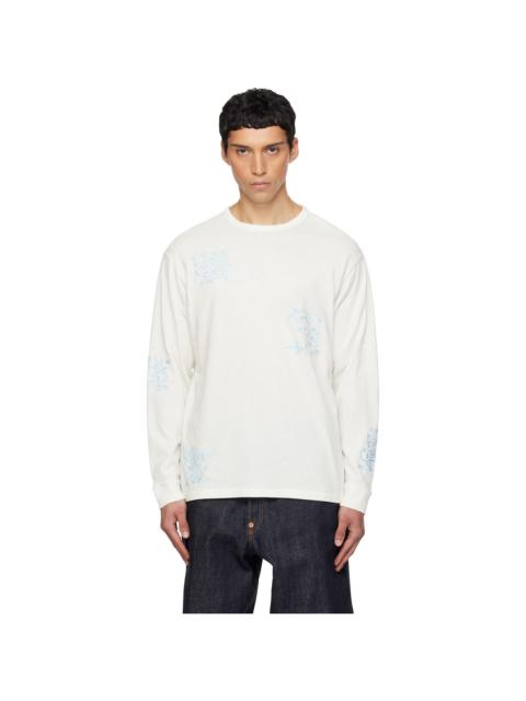 KENZO White Kenzo Paris 'KENZO Cartoon Outlined' Relax Long Sleeve T-shirt